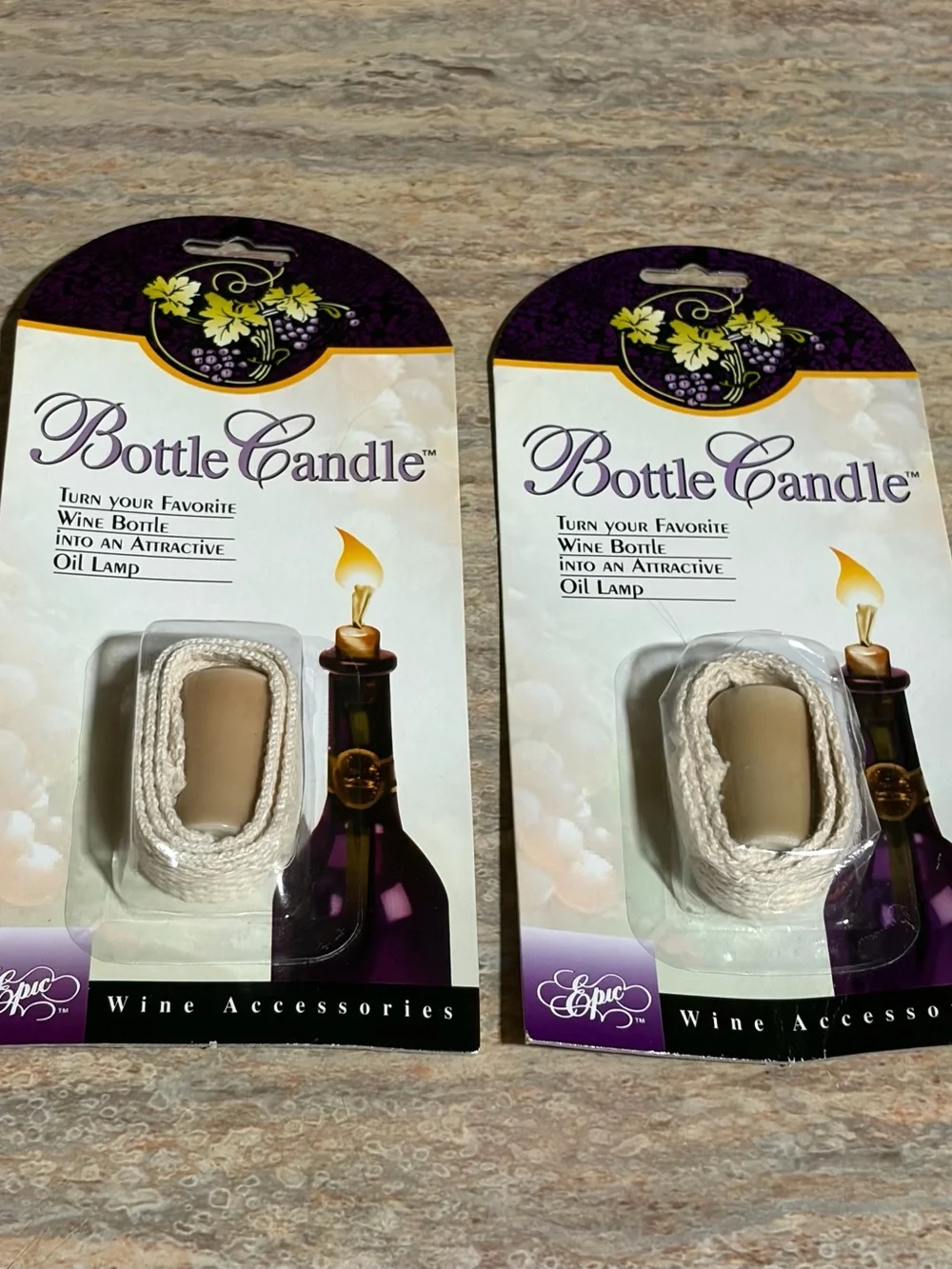 Wine Bottle Oil Lamp Wicks — Beige and White
